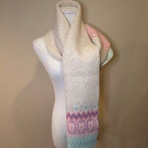 NWT Jocelyn Fair Isle Knit Scarf OS Pastel/Multi